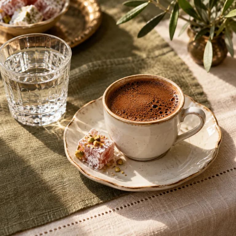 Türk kahvesi sunum görseli